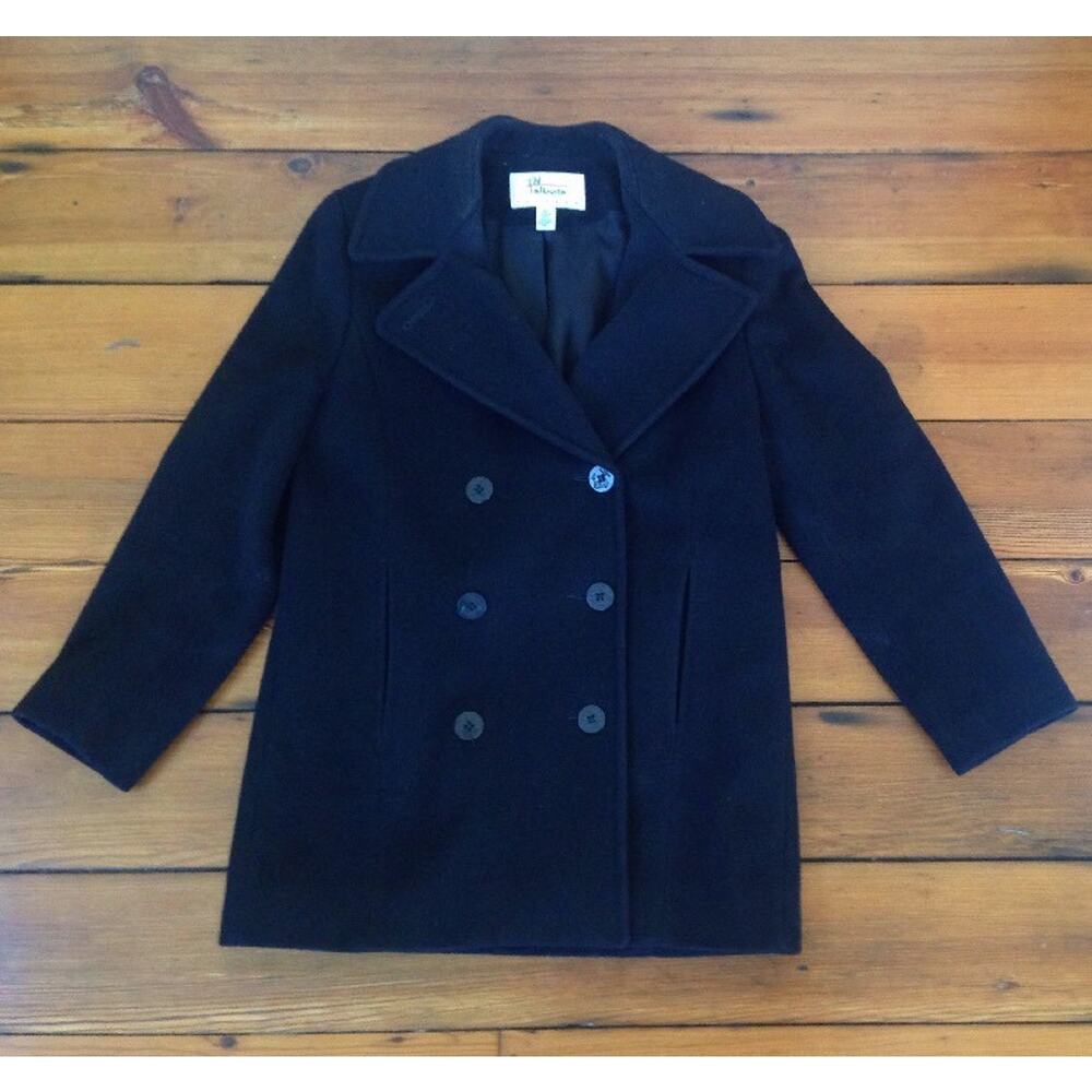 Vintage Talbots Petites USA Made 100% Wool US Navy Peacoat Pea Coat 10 39" Chest